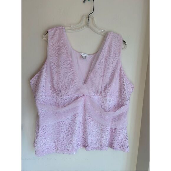 Plus Size Venus Mesh & Lace Overlay Top. Pink. Size 2X. New. - Picture 2 of 6